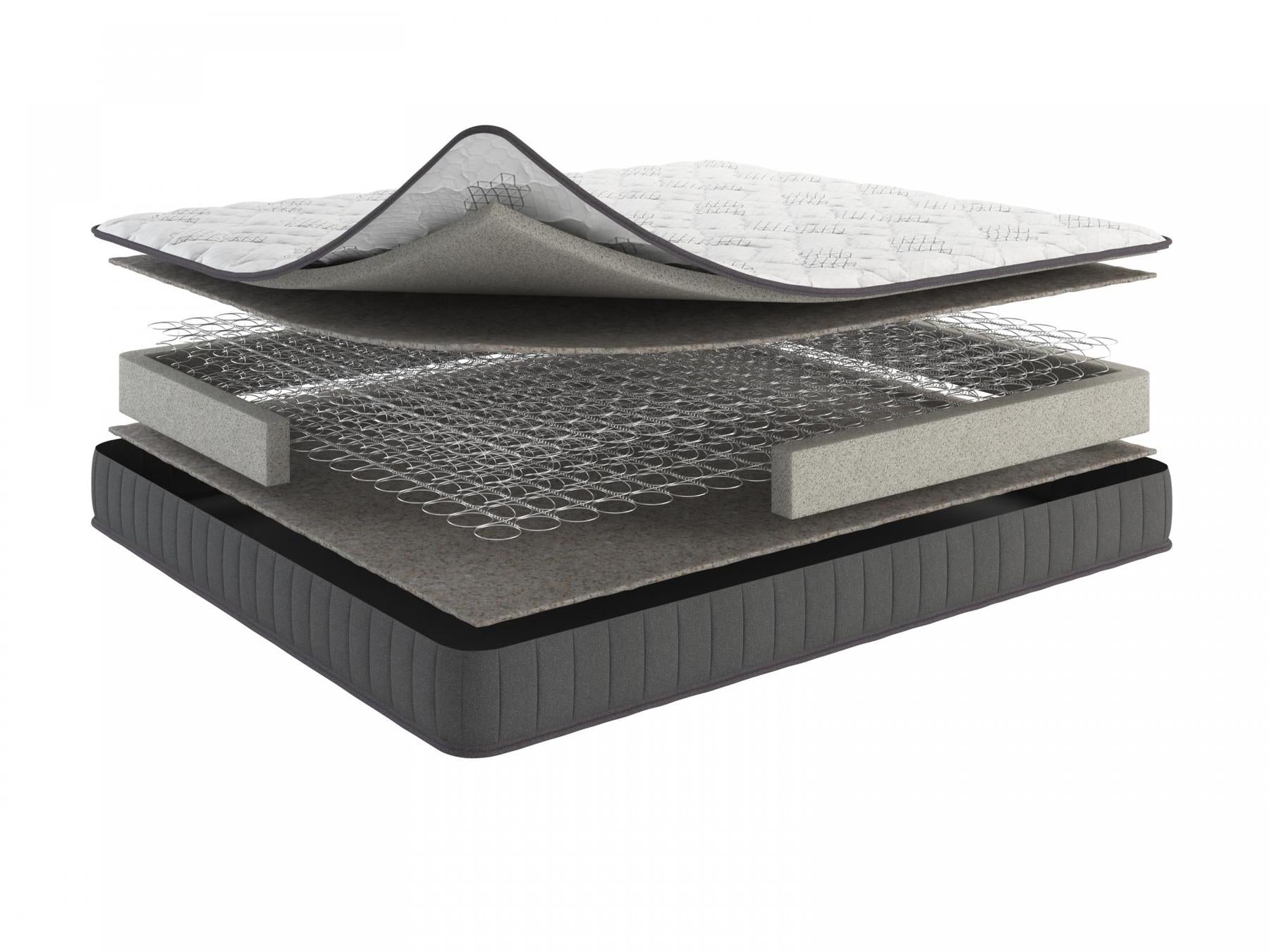 Full , 9 inch , Firm , Hybrid Mattress with Bonnell Coil core from Bonelli Essentials by Ottomanson showing the layers detail.